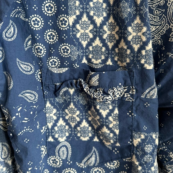 Grace & Mila Espinosa Blouse Size S Blue Print Top Cotton - Picture 8 of 12